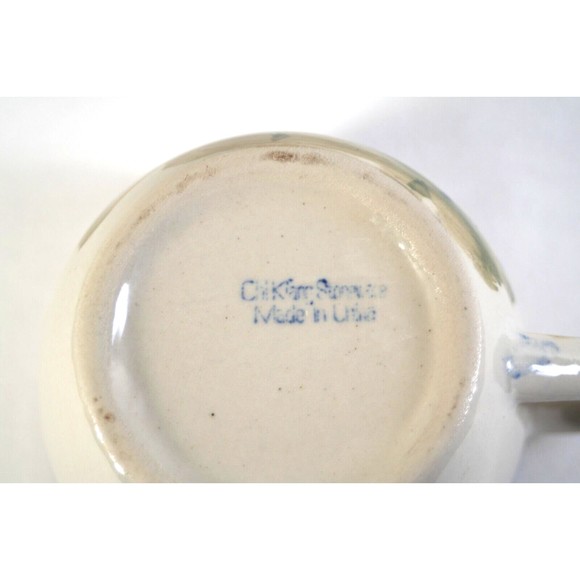 VTG Chi Kiang Stoneware Coffee Mug Blue Trees Watercolor Style Cup - Picture 6 of 10